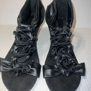 Elegant Black Floral Women's Shoes